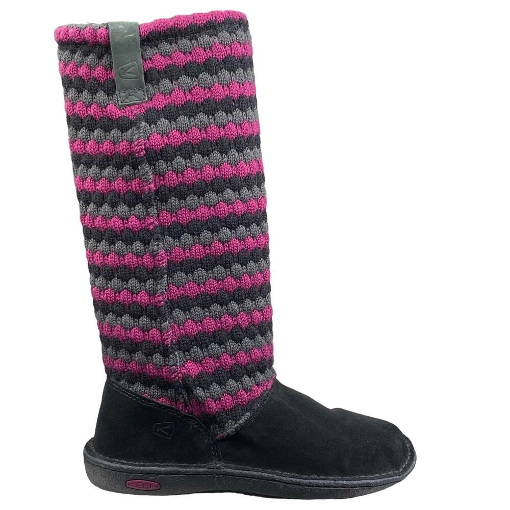 Keen Women’s Auburn Black Purple Pull On Winter Boots Size US 7.5